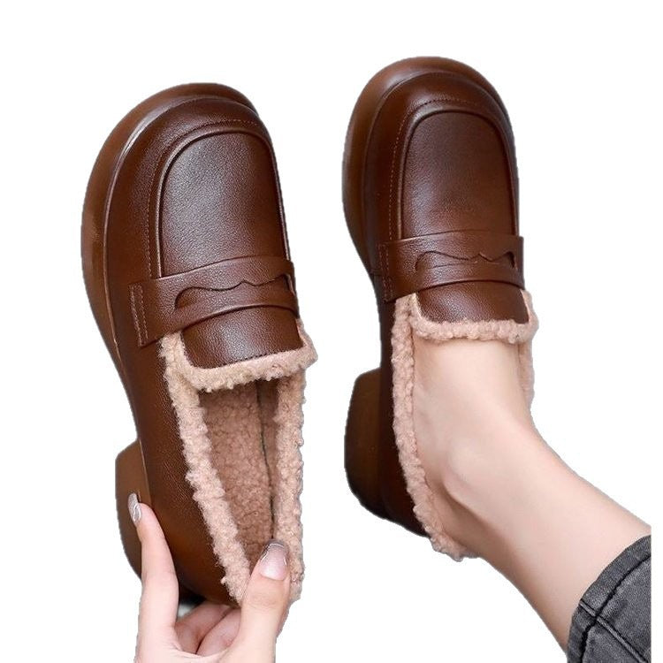 Cotton loafers thickened women's cotton shoes low heels