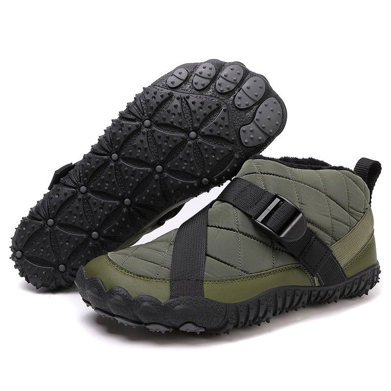 Outdoor five finger snow boots waterproof cotton shoes with plush and thickened hiking cotton boots