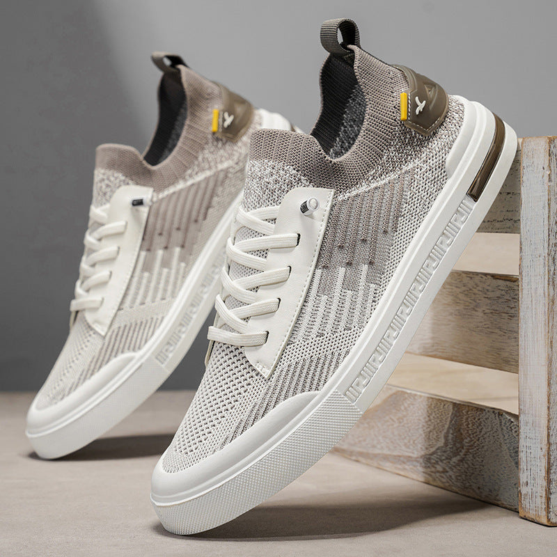 Casual mesh breathable one foot fly woven thin men's shoes