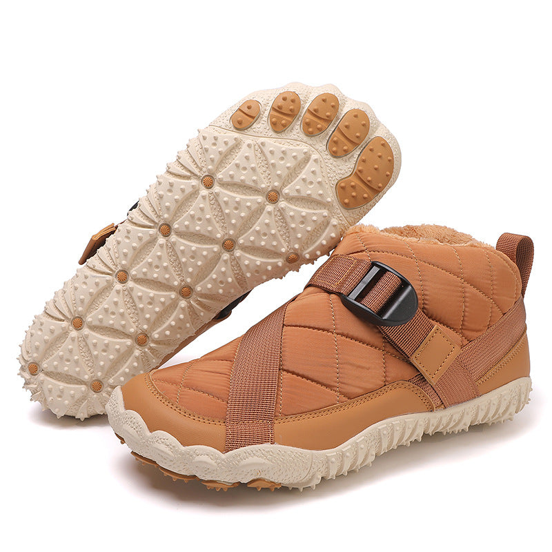 Outdoor five finger snow boots waterproof cotton shoes with plush and thickened hiking cotton boots
