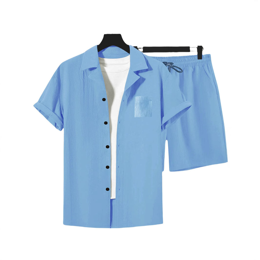 Men's Casual Linen Loose-Fit Button-Up Shirt With Lapel Collar