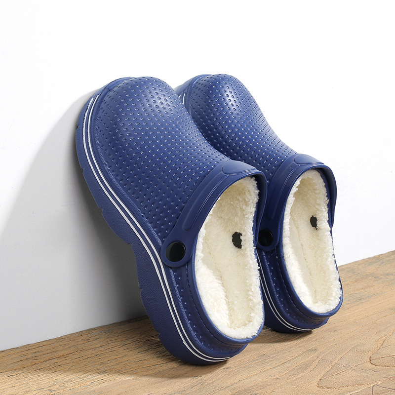 Comfortable Cotton Slippers for Home Use, Warm and Non-Slip Winter Indoor Slippers with Soft Fleece Lining