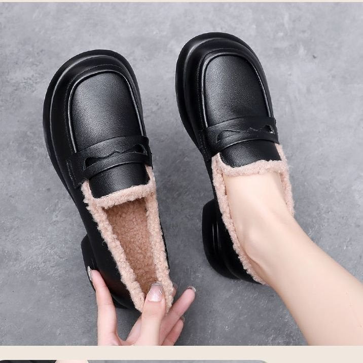 Cotton loafers thickened women's cotton shoes low heels