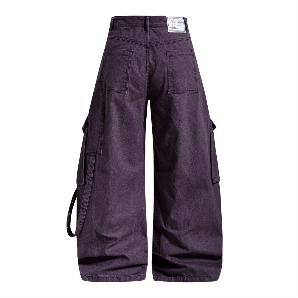 Multi pocket workwear curved knife pants