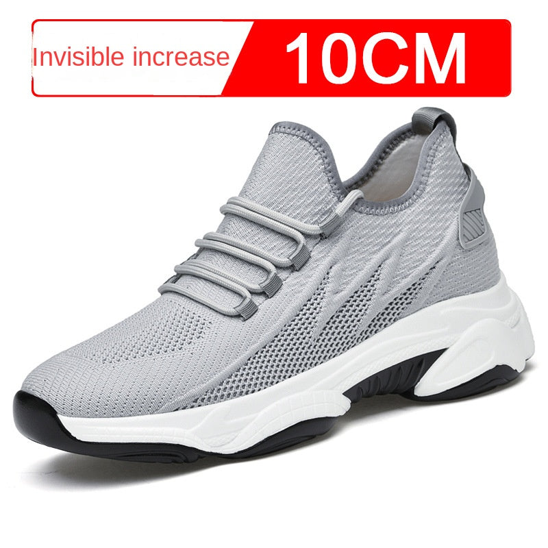 Summer height increasing men's shoes 10cm breathable fly woven mesh sports and leisure board shoes