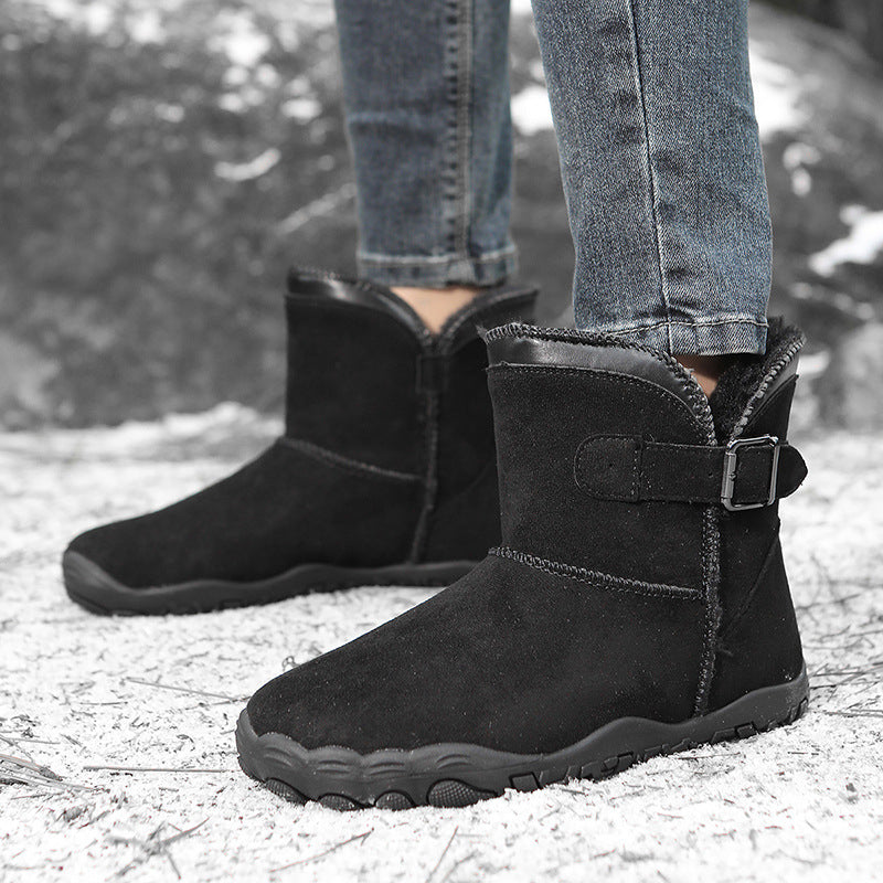 Unisex High-Top Suede Snow Boots - Plush Lined Winter Boots