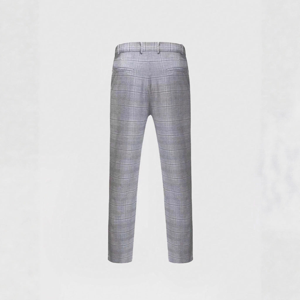 Mens Slim-Fit Plaid Business Suit Two-Piece Set