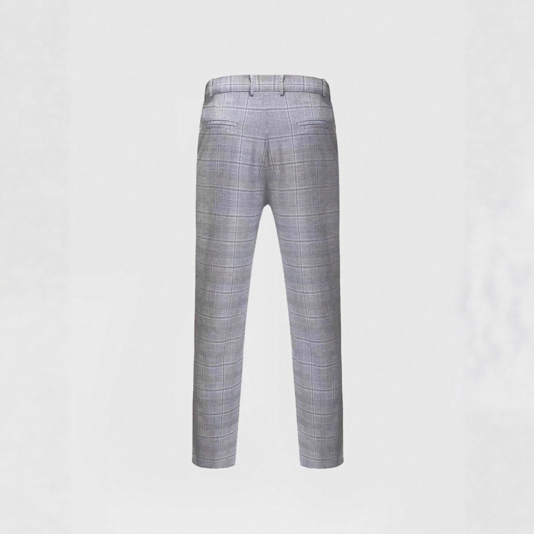 Mens Slim-Fit Plaid Business Suit Two-Piece Set