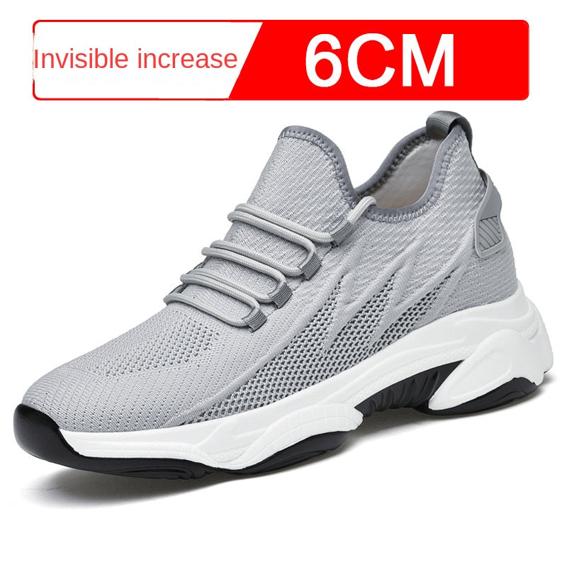 Summer height increasing men's shoes 10cm breathable fly woven mesh sports and leisure board shoes