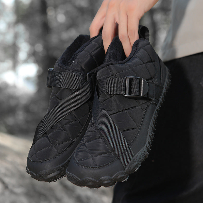 Outdoor five finger snow boots waterproof cotton shoes with plush and thickened hiking cotton boots