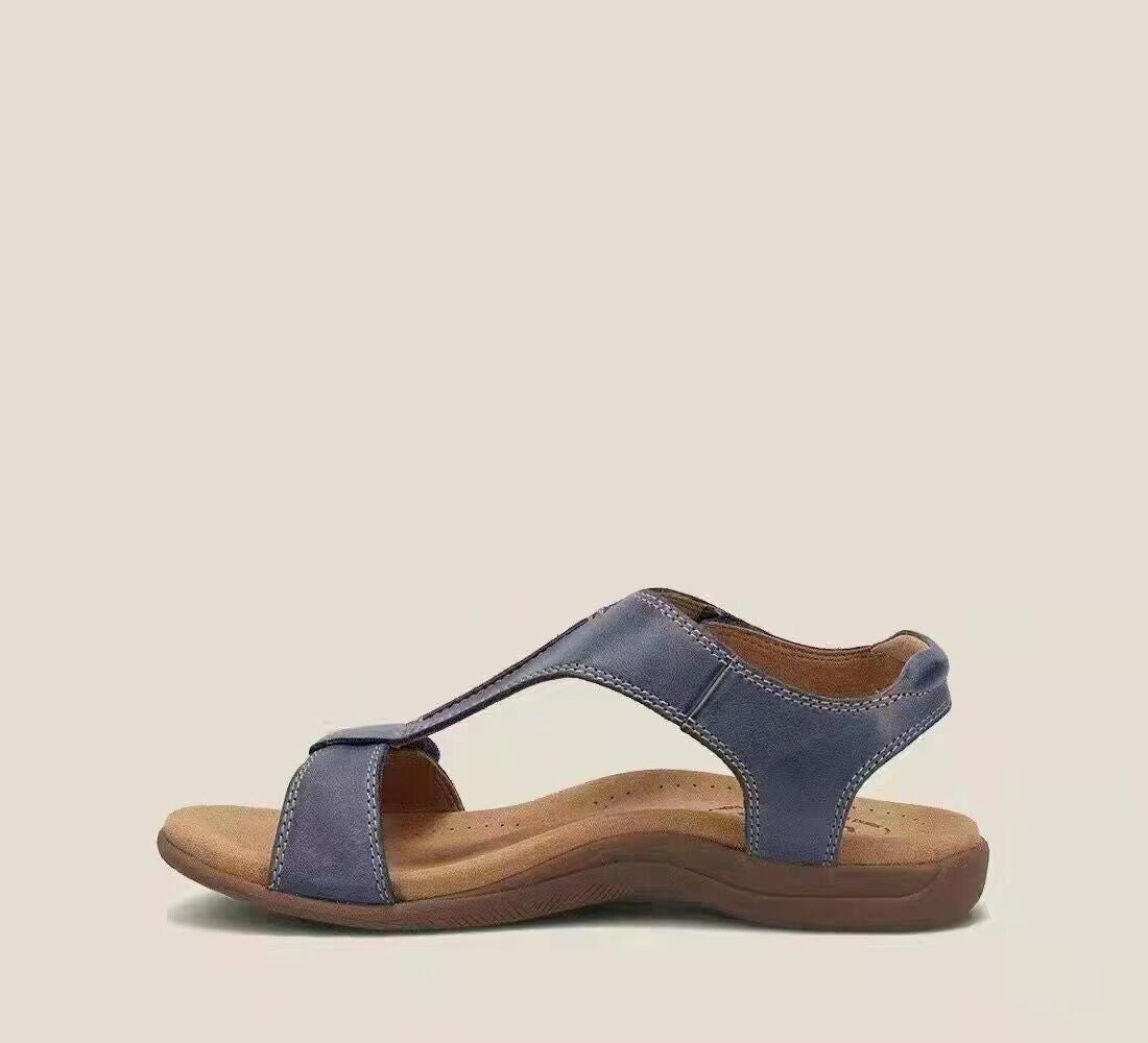 Flat bottomed arch massage Velcro one line casual beach sandals