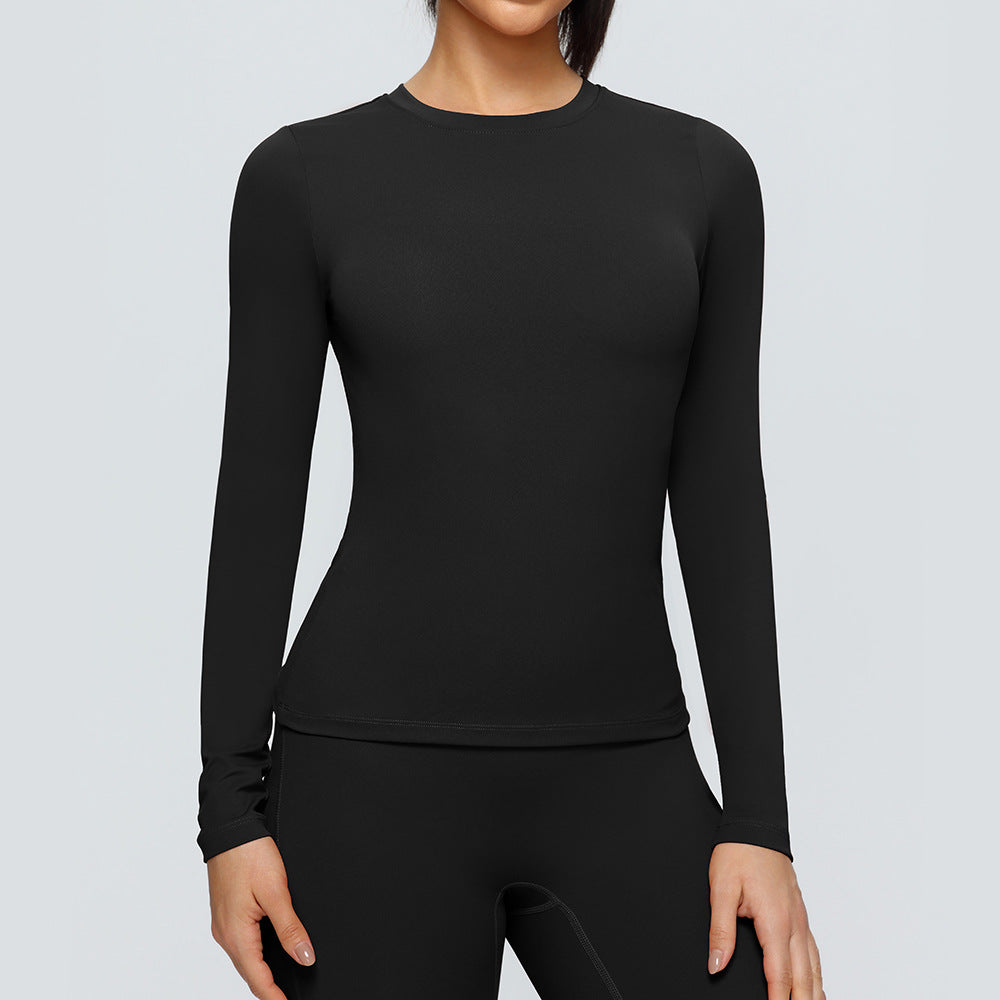 Long sleeved tight fitting sports T-shirt