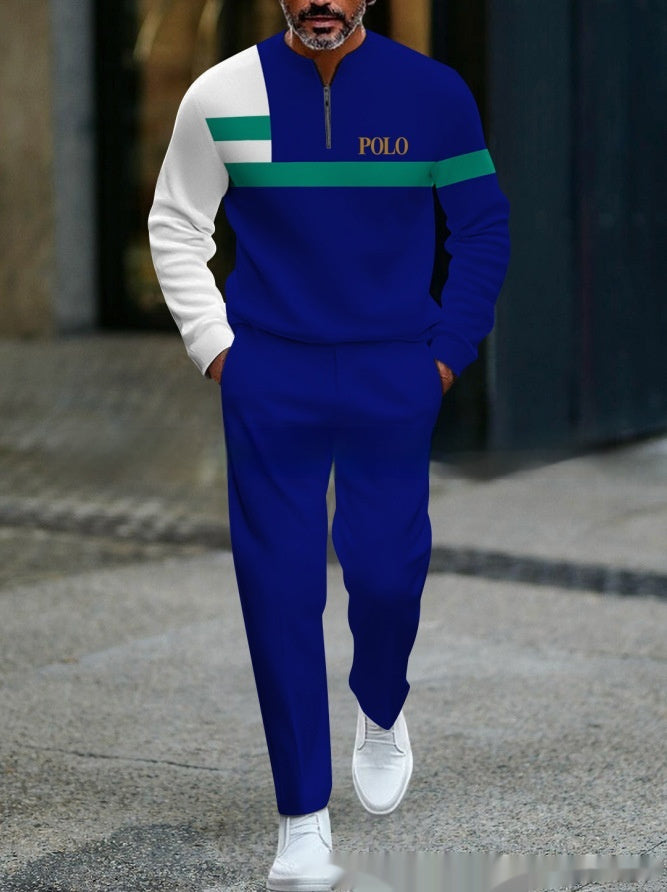 Casual Fashion Men's Long-Sleeve Pants Set