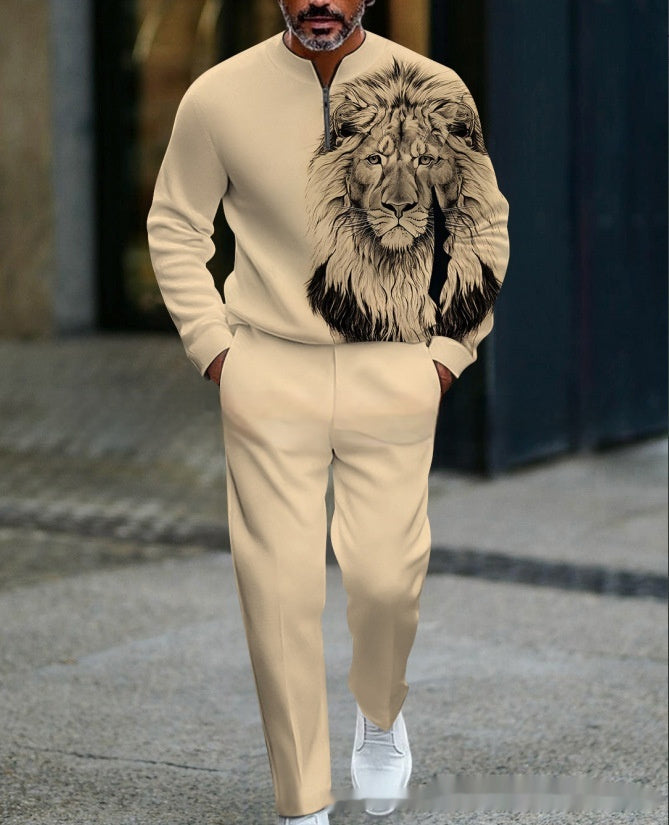 Casual Fashion Men's Long-Sleeve Pants Set