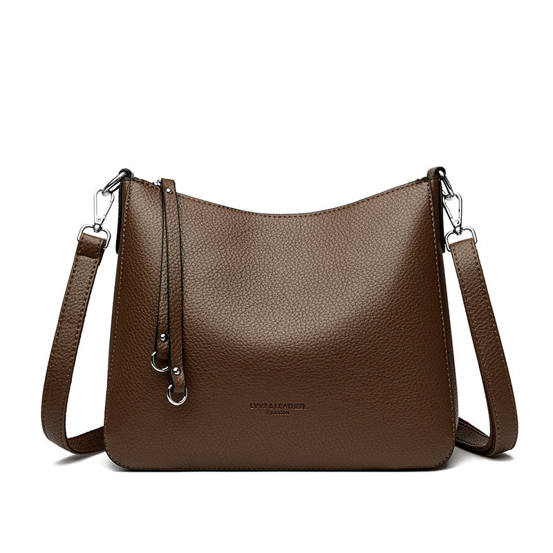 Fashionable Versatile Genuine Leather Women's Shoulder Crossbody Handheld Bag