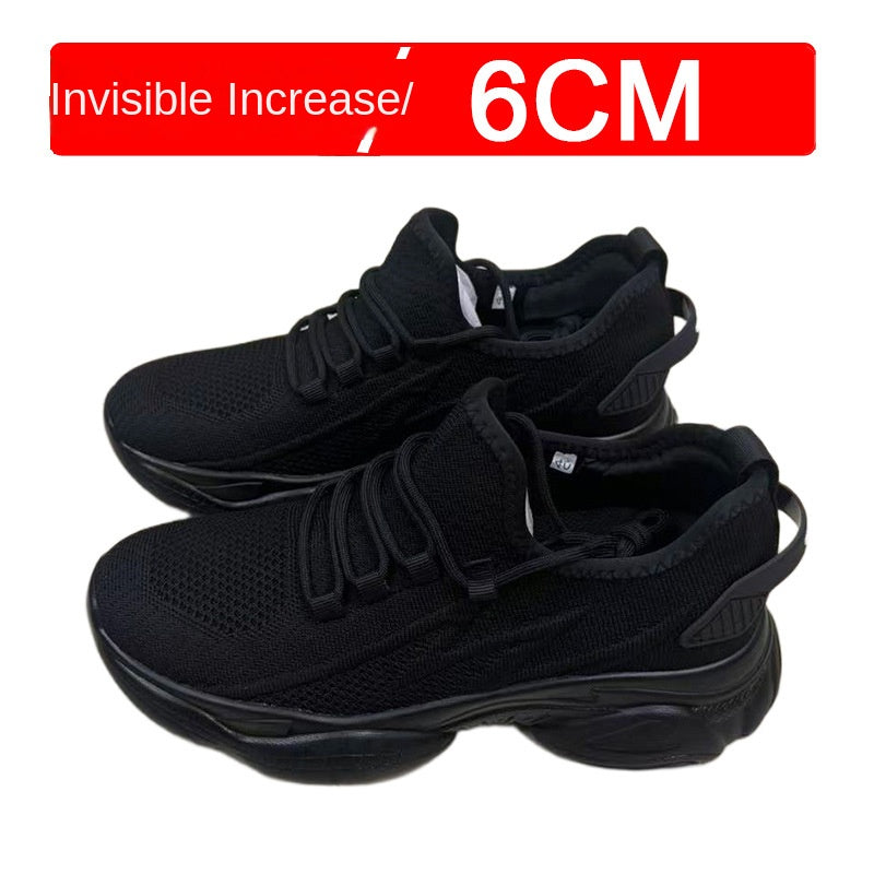 Summer height increasing men's shoes 10cm breathable fly woven mesh sports and leisure board shoes