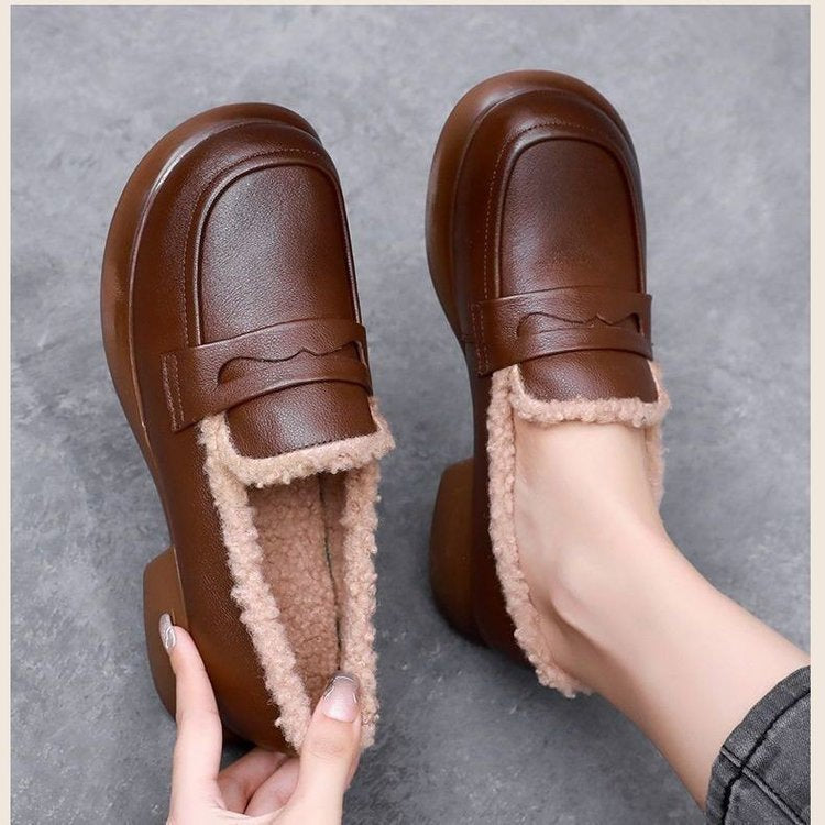 Cotton loafers thickened women's cotton shoes low heels