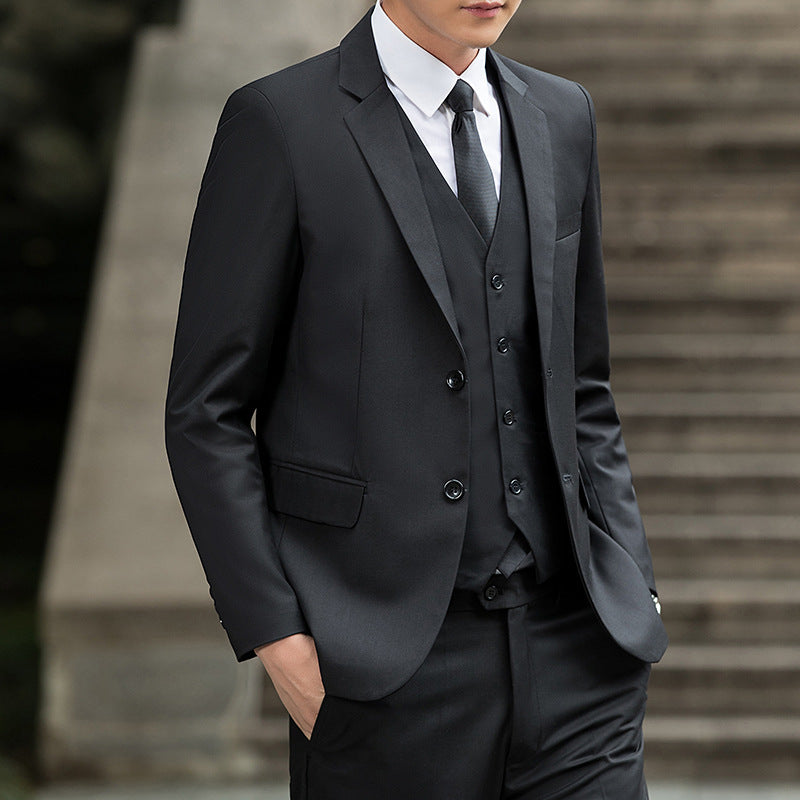 Korean-style Casual Blazer Suit Jacket Three-piece Set