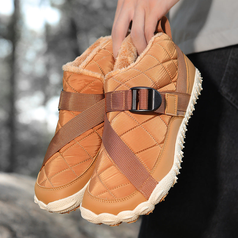 Outdoor five finger snow boots waterproof cotton shoes with plush and thickened hiking cotton boots