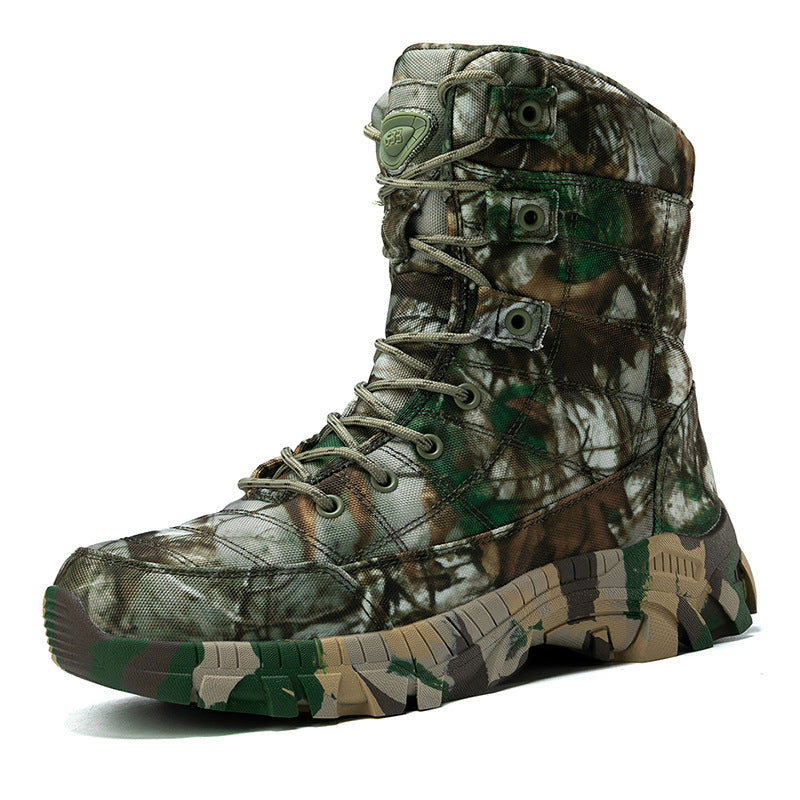 Outdoor camouflage boots high top outdoor hiking boots for men hiking training boots for men