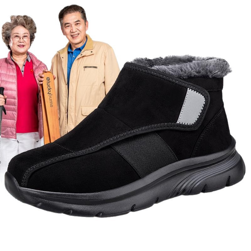 Winter Fashion Warm Fleece-Lined High-Top Cotton Shoes for Women Elderly and Mothers