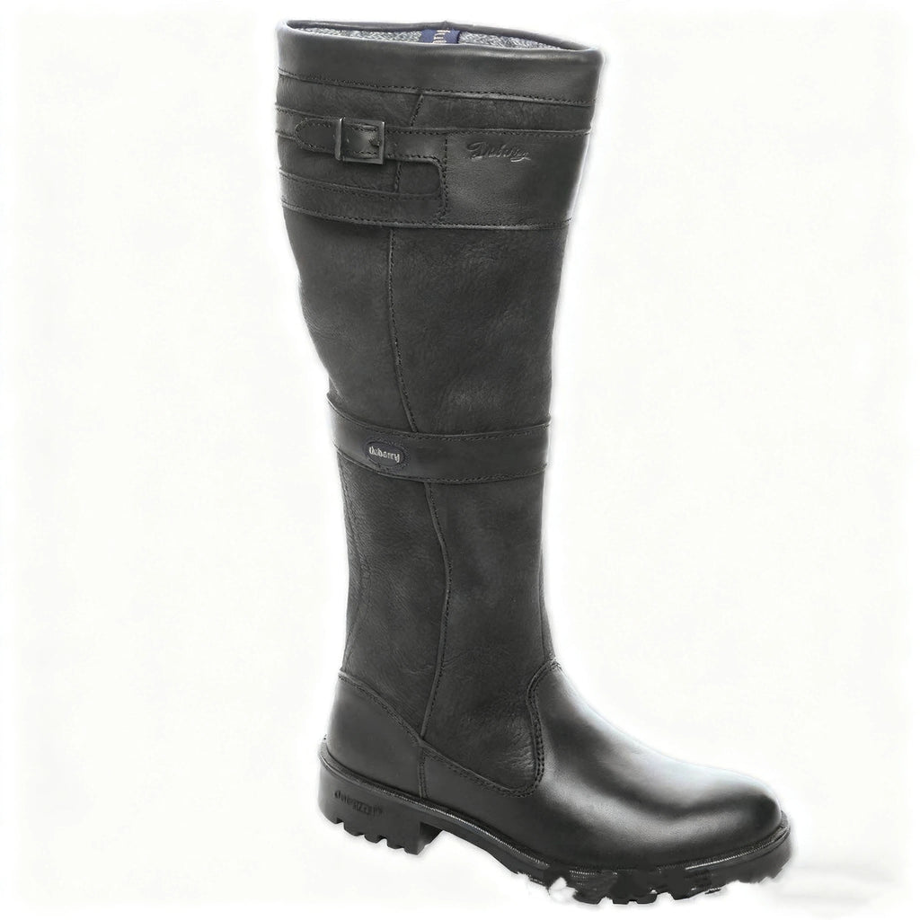 Coarse heel square heel color blocked belt buckle sleeve high top knight boots