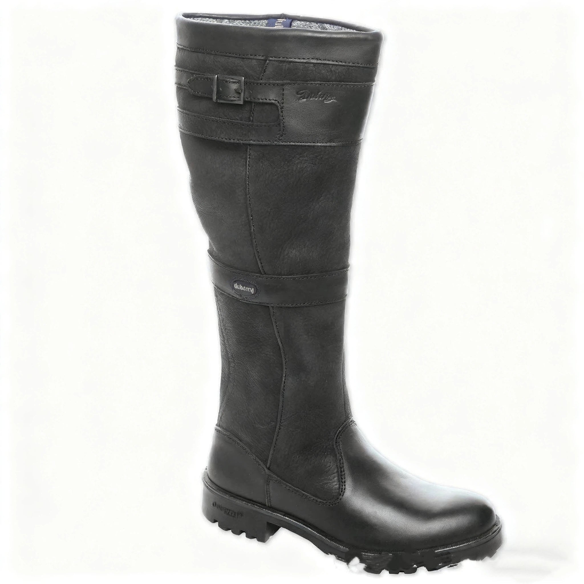 Coarse heel square heel color blocked belt buckle sleeve high top knight boots