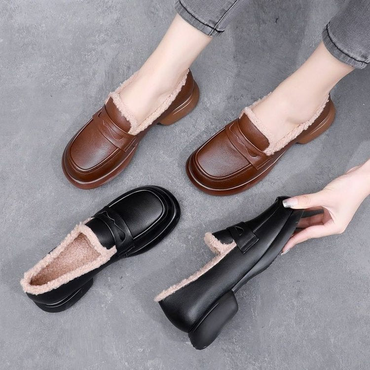 Cotton loafers thickened women's cotton shoes low heels