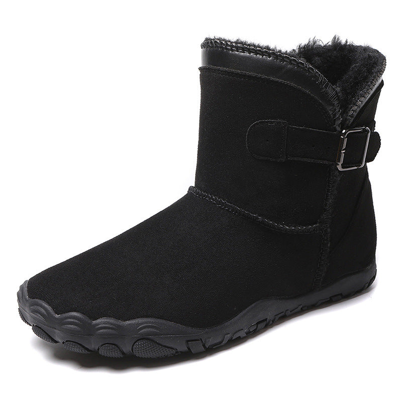Unisex High-Top Suede Snow Boots - Plush Lined Winter Boots