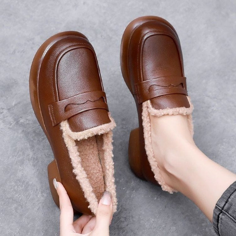 Cotton loafers thickened women's cotton shoes low heels