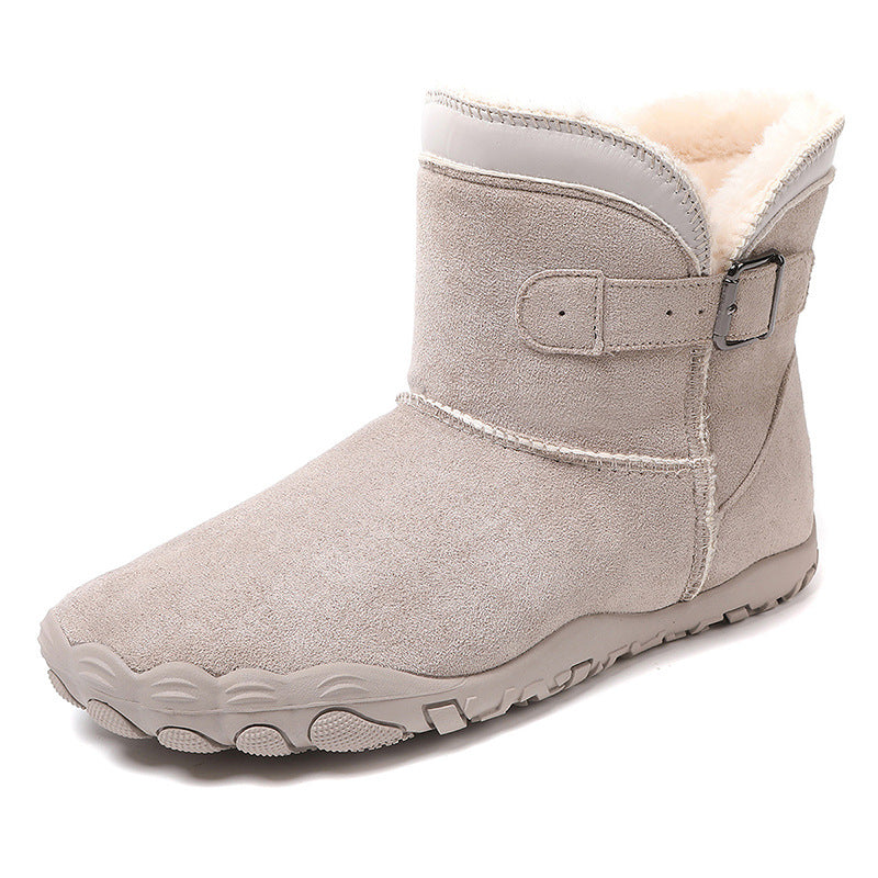 Unisex High-Top Suede Snow Boots - Plush Lined Winter Boots
