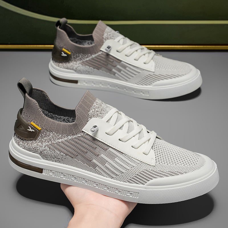 Casual mesh breathable one foot fly woven thin men's shoes