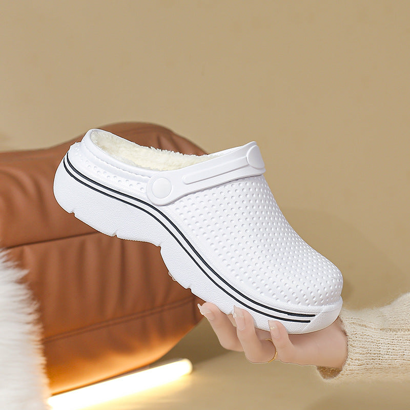 Comfortable Cotton Slippers for Home Use, Warm and Non-Slip Winter Indoor Slippers with Soft Fleece Lining