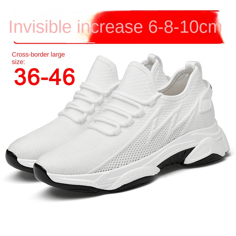 Summer height increasing men's shoes 10cm breathable fly woven mesh sports and leisure board shoes