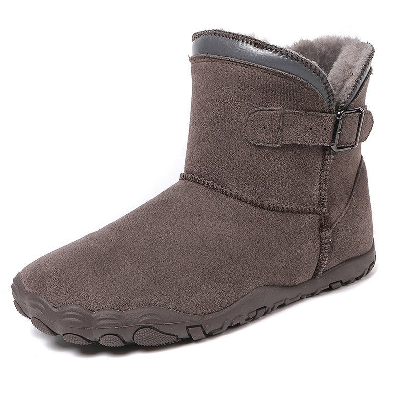 Unisex High-Top Suede Snow Boots - Plush Lined Winter Boots
