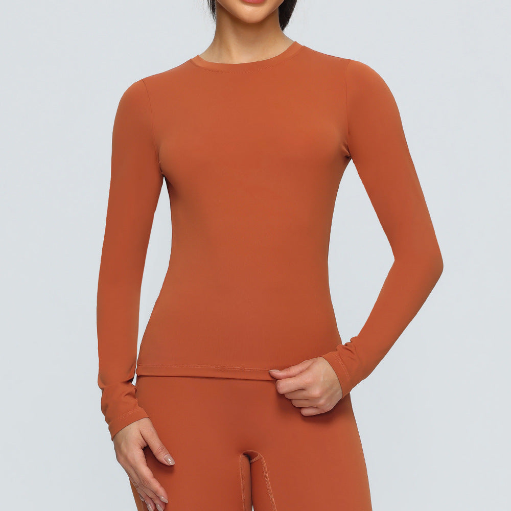 Long sleeved tight fitting sports T-shirt