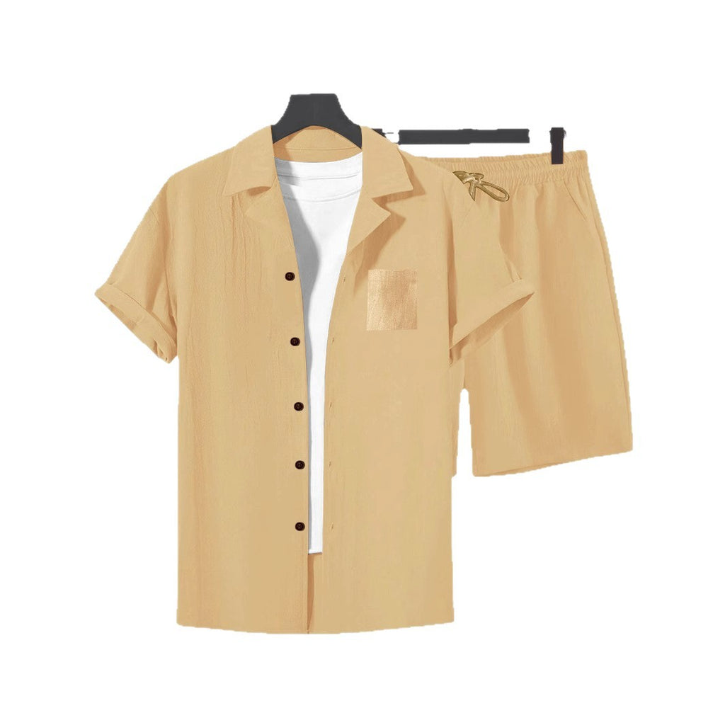 Men's Casual Linen Loose-Fit Button-Up Shirt With Lapel Collar