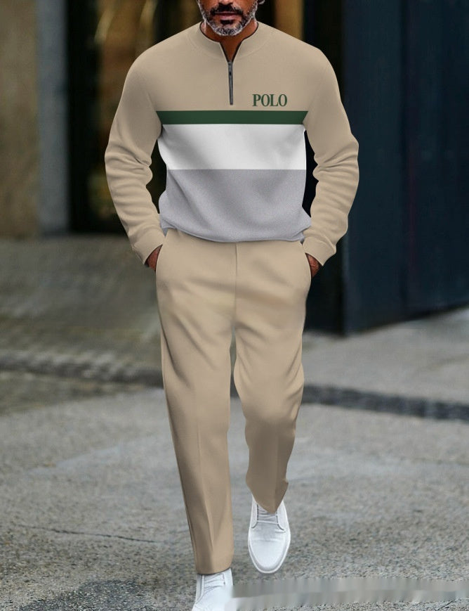 Casual Fashion Men's Long-Sleeve Pants Set