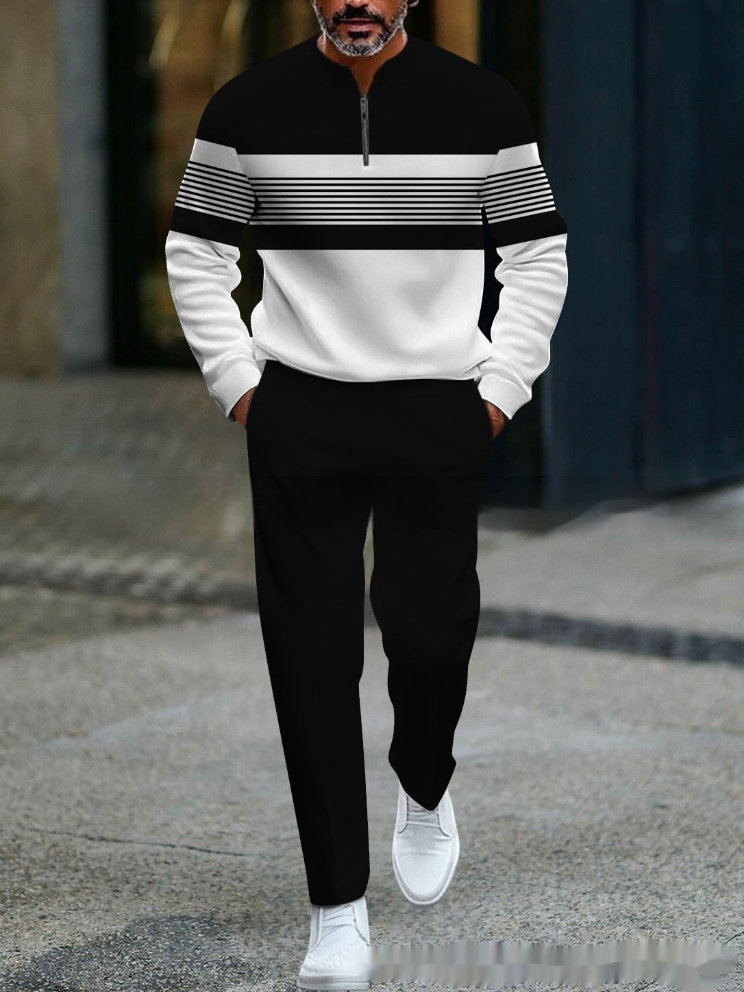 Casual Fashion Men's Long-Sleeve Pants Set